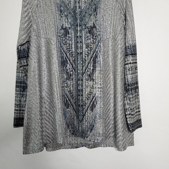 One World Womens Boho Top Blouse Size XL Multi Casual Chic Lagenlook Geometric - Picture 4 of 11